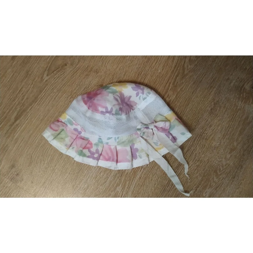 Sun Hat Baby Multi-color Floral print, Mesh band, Bow accent